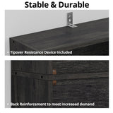 Stunning 6-Tier Vintage Black Bookshelf - Sturdy Storage Solution for Home or Office IRONCK