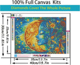 BYGFHLYW 5D Diamond Art Kits for Adults Beginner, Sun and Moon Adult Diamond Painting Kits, DIY Full Drill Round Diamond Dot Paint by Diamonds for Home Wall Art Decor 12x16inch BYGFHLYW