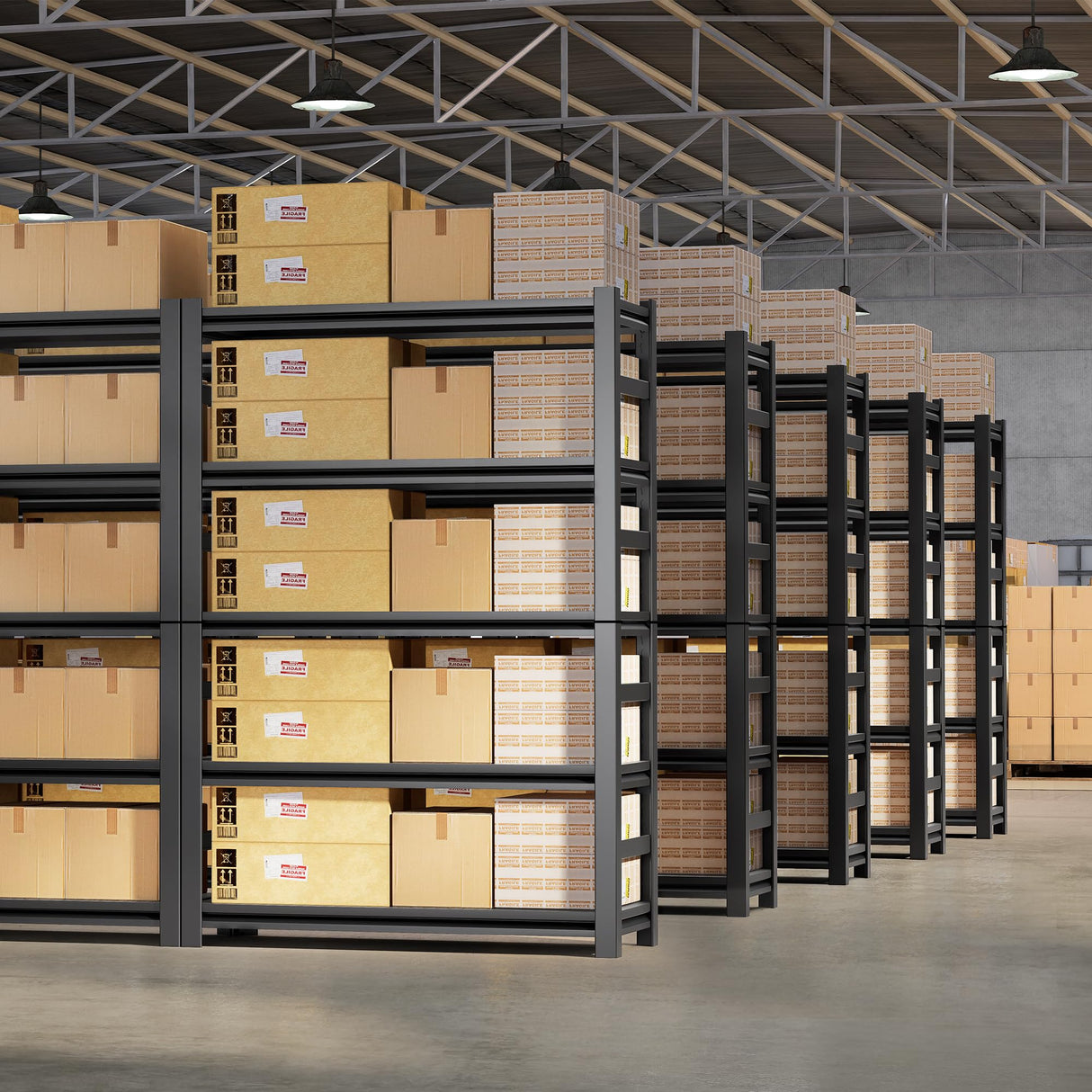 72''H Garage Shelving Heavy Duty Storage Shelves, 5 Tier Adjustable Metal Storage Rack, industrial storage shelves, Steel Shelving, garage shelving units and storage, (23.6"D x 47.3"W x 72"H) SFTORMAS