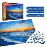 1000 Pieces Wooden Jigsaw Puzzle for Adults, Family or Elderly, Hawaiian Sunset Beach Puzzles, Art Home Decor DIY Funny Parent-Child Educational Game Toy Sunset Puzzle Gift for Mom, Wife, Friend najiaxiaowu
