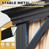 Devoko 10' x12' FT Outdoor Hardtop Gazebo Galvanized Steel Metal Gazebo Aluminum Frame Double Roof Outdoor Gazebo with Nettings and Curtains for Patios, Garden,Yard Devoko