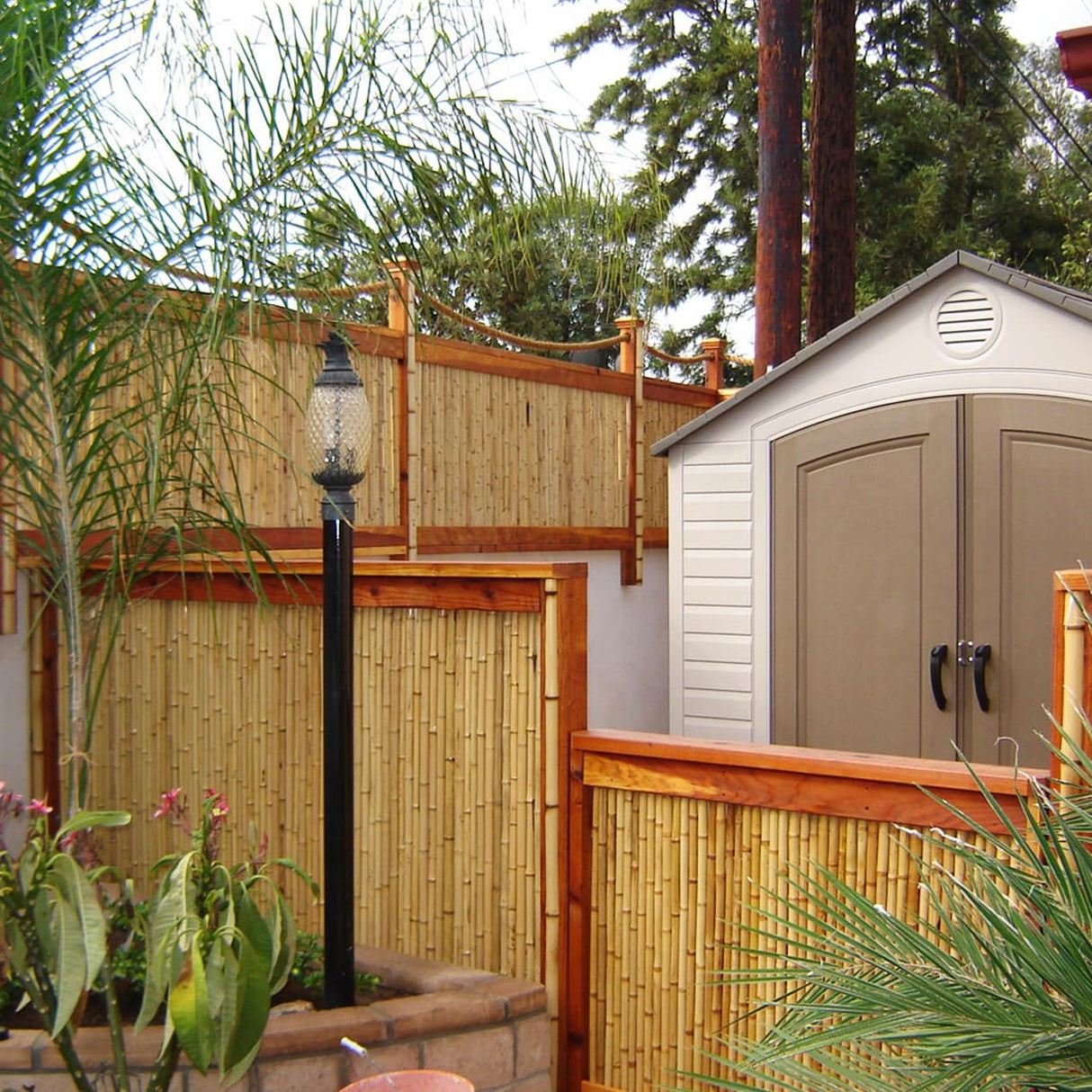 Backyard X-Scapes Natural Bamboo Fencing 6 feet High Outdoor Decorative Rolled Fence Panel 6 ft H x 4 Ft L x 1 in D Backyard X-Scapes