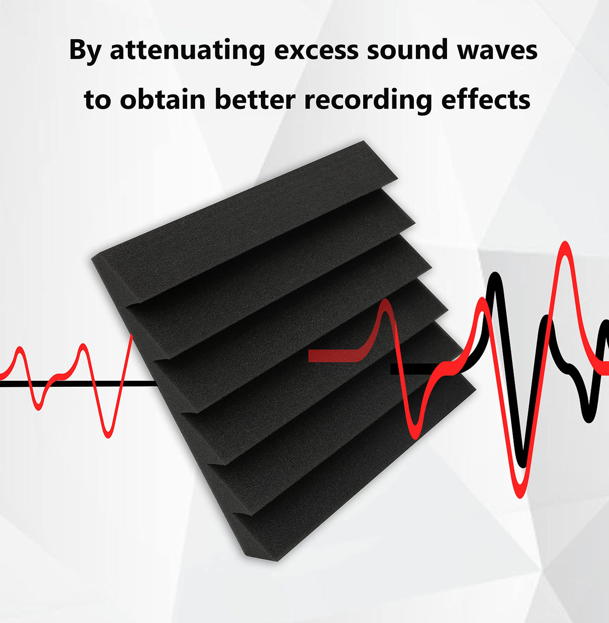 Heavyoff 12 Pack Acoustic Foam Panels Studio Soundproofing Wedges 10"x10"x2" Noise Dampening Sound Insulation for Home Ceiling, White Heavyoff