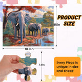 100 Piece Big Piece Jigsaw Puzzle for Seniors Elephant Forest Dementia Large Piece Puzzles for Seniors- Alzheimer's Activity for Adults Puzzle- Best Memory Game for Patiens in Nursing Home 15" x 19" WSCXSC