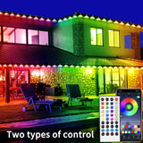 Yocrostar Permanent Outdoor Light,100ft RGB Eave Lights with App Control Remote,IP67 Waterproof LED Lights,Music Sync Outside Light for Christmas,Halloween,Garden,House Decorations Yocrostar