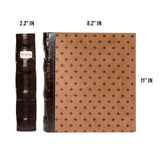 Bellagio-Italia 3-Ring 1" D Ring Binder, Tuscanny Faux Leather - for Documents, File Storage, and Trading Cards, Stores up to 250 Pages, Chestnut Bellagio-Italia