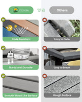 Ciokea Folding Adirondack Chair Wood Texture, Patio Chair Weather Resistant, Plastic Fire Pit Chair with Cup Holder, for Lawn Outdoor Porch Garden Backyard Deck (Grey) Ciokea