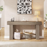 Tribesigns 63-Inch Long Console Table, Wooden Rectangular Sofa Table Behind The Couch, Farmhouse Entryway Table for Entrance, Hallway, Living Room (Grey) Tribesigns