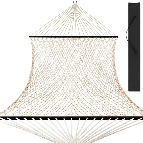 Best Choice Products 2-Person Double Hammock, Outdoor Woven Cotton Rope Hammocks for Backyard, Patio w/Spreader Bars, Carrying Case, 450lb Weight Capacity Best Choice Products