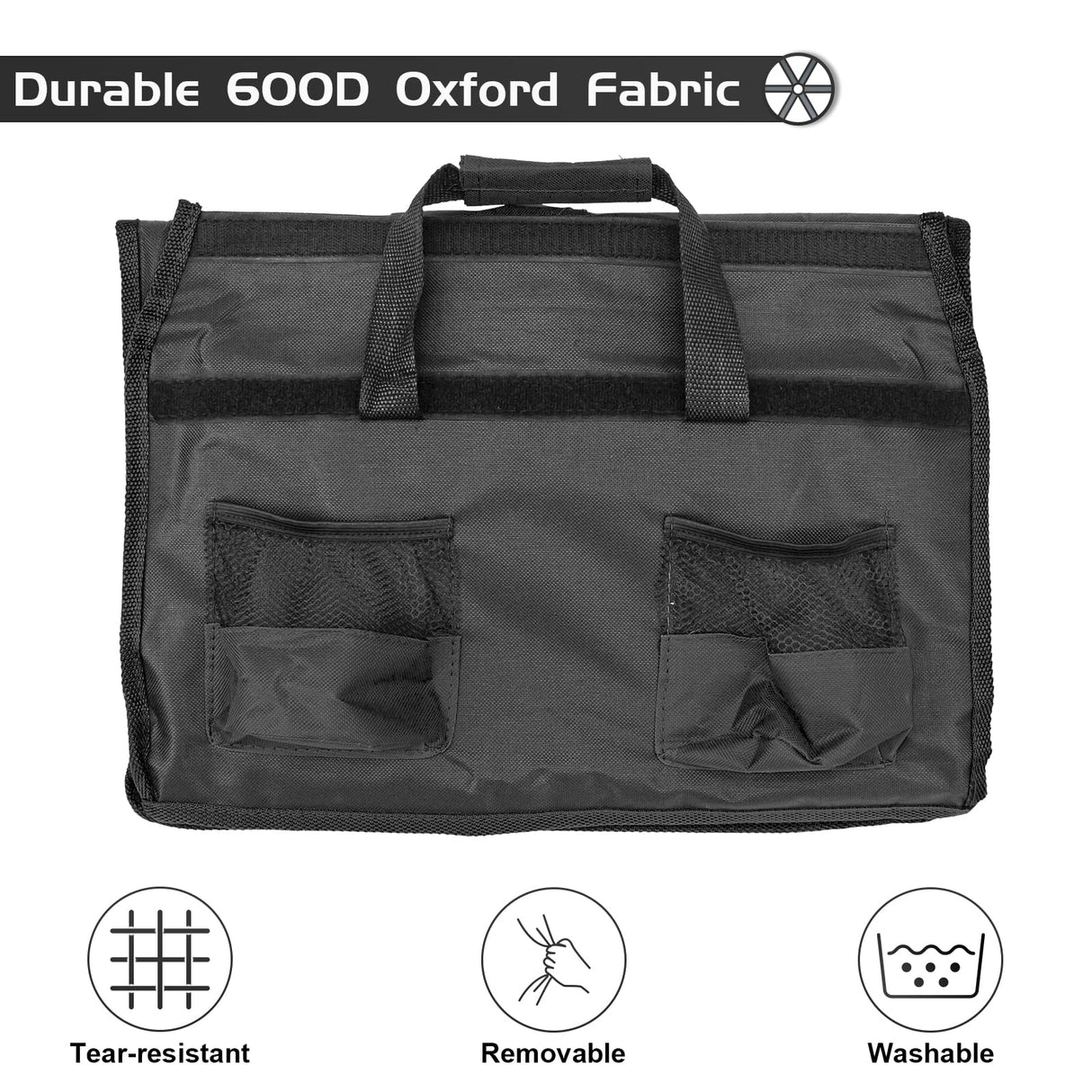 TWOCORN Collapsible Foldable Wagon,Beach Wagon Cart Heavy Duty with Wheels Foldable,Utility Folding Grocery Wagon for Camping Sports Outdoor Activities(Black) twocorn