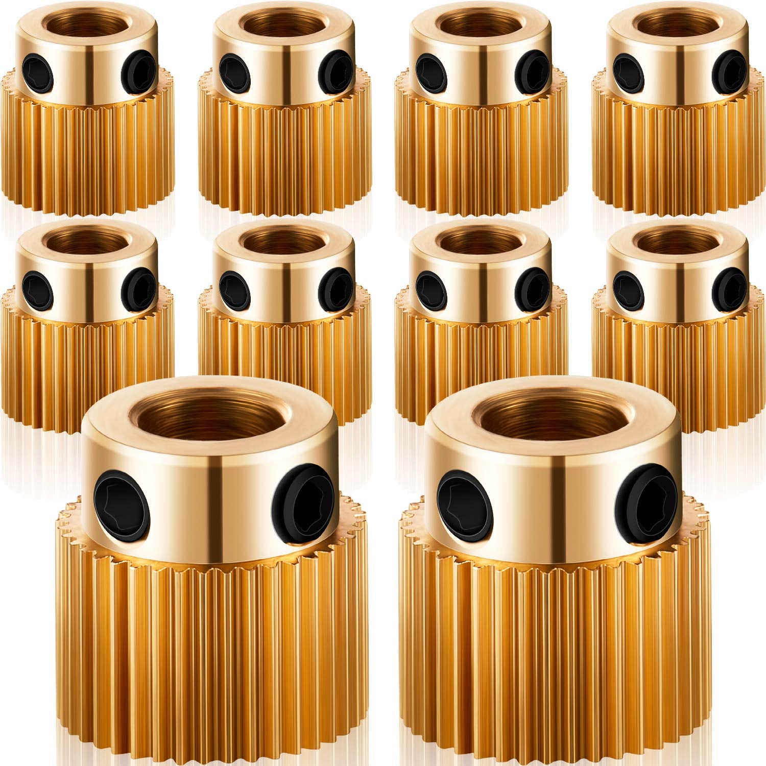 (40 Teeth,10 Pcs) Extruder Wheel 3D Printer Parts Drive Gear Brass Extruder Wheel Gear Compatible with CR-10, CR-10S, S4, S5, Ender 3, Ender 3 Pro - WoodArtSupply