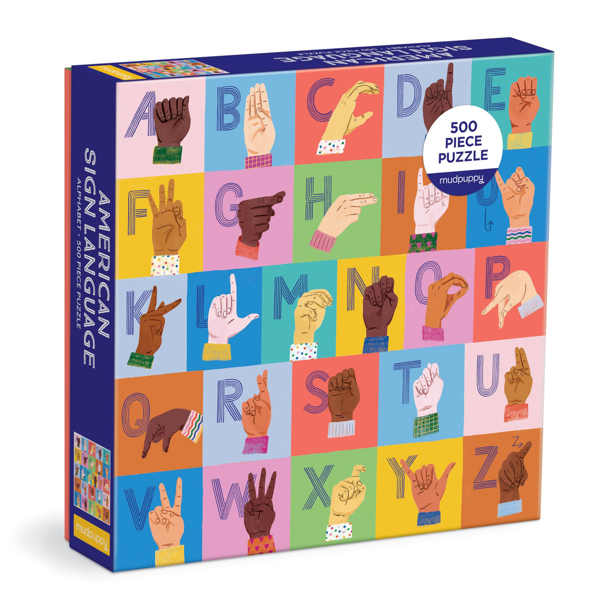 Mudpuppy American Sign Language Alphabet 500 Piece Family Puzzle Mudpuppy