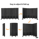 VINGLI Freestanding Pegboard with Support Feet, 5 FT Wood Room Divider Display Board Organizer, Folding Privacy Screen Partition Space Separator for Craft Shows Events Retail (Black, 6 Panel) VINGLI