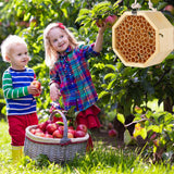 Mason Bee House - Handcrafted Natural Wooden Bee Hotel with Waterproof Wax Coating - Attracts Peaceful Pollinators, Enhances Garden Productivity NASIDE