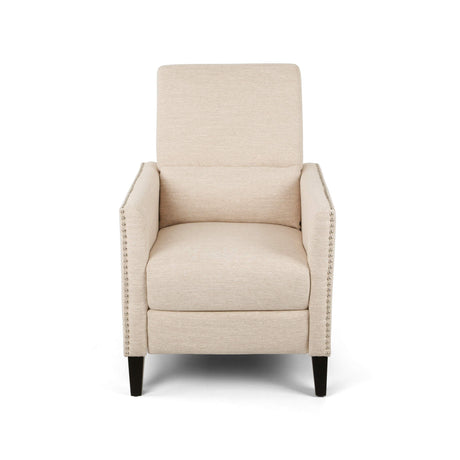 Christopher Knight Home Alexis Contemporary Fabric Push Back Recliner, Beige, Dark Brown Christopher Knight Home