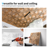 Art3d Drop Ceiling Tiles 24x24 in Bronze (12-Pack, 48 Sq.ft), 3D Wainscoting Panels Glue Up 2x2 Art3d
