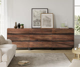 WAMPAT Dresser for Bedroom, Closet Organizers and Storage with 9 Drawers, Chest of Drawers with Metal Base, Wooden Modern Dresser for Living Room, Hallway, Entryway, Brown WAMPAT