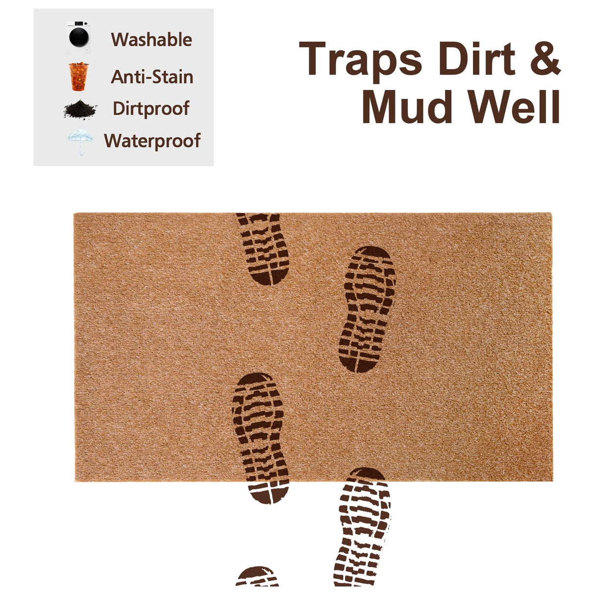 SUNNOW 2 Pack Coir Front Door Mat Outdoor Indoor Entrance, Personalized Blank Doormat Entry Rug with Non Slip Backing for High Traffic Areas, Suitable for DIY Gift, 17"x 30" SUNNOW