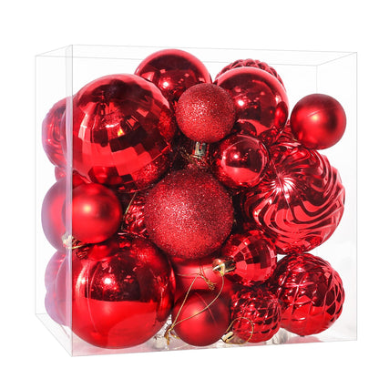 Annecy Christmas Tree Ornaments - 36 PCS Shatterproof Christmas Ball Ornaments Set for Christmas, Holiday, Wreath & Party Decorations (Multi-Size, Red)