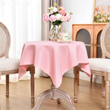 Small Square Tablecloth 36 x 36 Inch Washable Polyester Table Cloth Solid Pink Heavy Duty Fabric Coffee Table Cover for Dining Home Kitchen Party Wedding eeivs