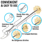 Sage Owl Bristle-Free Brass BBQ Grill Scraper with 17.5” Handle – Safe Universal Grill Cleaner for Outdoor Grills, Porcelain, Grilling Tools, and Kitchen Gadgets - Unique Gifts for Husband Birthday The Sage Owl