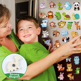 gisgfim 36Pcs Wooden Magnet Painting Craft Kit DIY Wooden Magnets Coloring Arts Crafts for Kids Ages 4-8 8-12 for Birthday Party Gifts Toys Jungle Animal Creativity Supplies Party Favors gisgfim