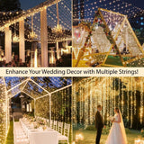 suddus Christmas Lights Outdoor, 66 ft 200 LED Plug in Warm White Fairy String Lights with Remote, Twinkle Lights for Bedroom, Indoor, Tree, Dorm, Wedding, Outside, Backyard Decorations suddus