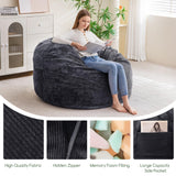 HIGOGOGO Giant Bean Bag Chair Bed for Adults,Convertible Beanbag Folds from Lazy Chair to Floor Mattress Bed,Large Floor Sofa Couch for Adult,Couples,Family,High-Density Foam Filling, Machine Washable HIGOGOGO