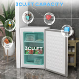 HOMCOM Upright Freezer, 3.0 Cubic Feet Compact Mini Freezer with Reversible Single Door and Adjustable Thermostat, Small freezer for Home, Dorm, Apartment, Home Office, White HOMCOM