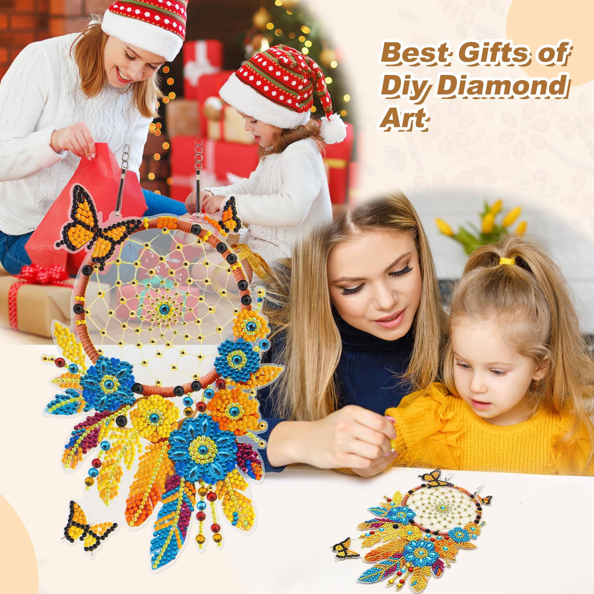 geesfayan Hanging Diamond Art Kits,Diamond Painting Suncatchers, DIY Gem Art Craft Painting Kit, Home and Garden Decor(Dream Catcher) geesfayan