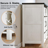 REAHOME Buffet Cabinet with Storage, 60" Sideboard Buffet Cabinet with Sliding Barn Doors & 3 Drawers, Farmhouse Wood Coffee Bar Cabinet Buffet Table for Kitchen, Dining Room,Living Room, White REAHOME