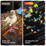 Jigsaw Puzzle Mat Roll Up to 1500 2000 3000 Piece Portable Table Puzzle Board Mat Saver Keeper with 6 Sorting Trays, Storage Bag, Inflatable Roller, Smooth Top & Non-Slip Felt Bottom for Kids Adults Brmoka