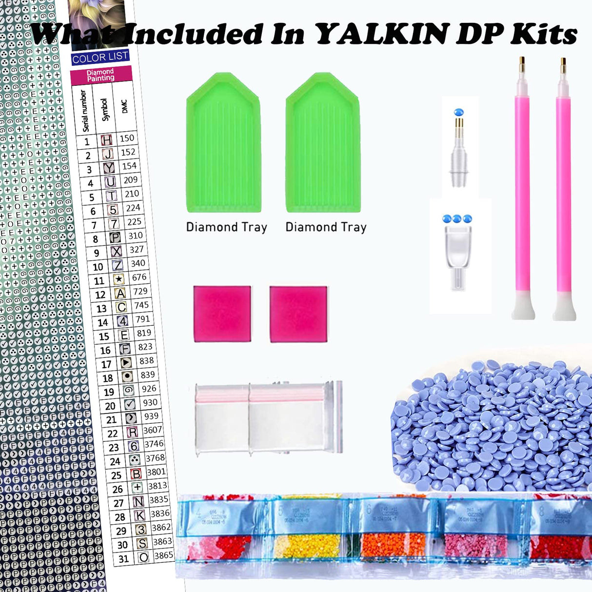 YALKIN 5D Large Diamond Painting Kits for Adults (31.49x15.7inch), Full Round Drill Abstract Flower Pictures Arts Paint by Diamonds Kits Diamond Art Kits for Home Wall Decor Relax Gift YALKIN