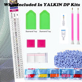 YALKIN 5D Large Diamond Painting Kits for Adults (31.49x15.7inch), Full Round Drill Abstract Flower Pictures Arts Paint by Diamonds Kits Diamond Art Kits for Home Wall Decor Relax Gift YALKIN