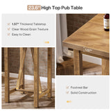 Tribesigns Bar Table, 39.4" Tall Counter Height Pub Table for Cocktail Coffee Bistro, Farmhouse Square High Top Desk for Living Room, Dining Room, Kitchen, Small Space Tribesigns