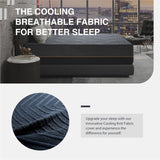 Dyonery King 14 Inch Memory Foam Mattress in a Box, Cooling Knit Fabric Cover, Copper-Gel Memory Foam, Made in USA, CertiPUR-US Certified, Firm Fiberglass Free Mattress, 76”x80”, Black Dyonery