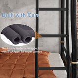 Full XL over Queen Bunk Beds for Teens or Adults ,Industrial Heavy-Duty 2 IN 1 Metal Convertible Bunk Bed with Ladder and Slats Support ,15.9" High Guard Rail,Space-Saving ,Noise Reduced,Black Mirightone