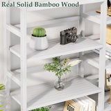 Homykic 6ft Tall Triple Wide Bamboo Bookshelf with 17 Open Shelves - Stylish Storage Solution for Home and Office Homykic