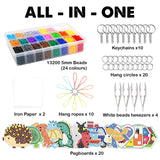 FUNZBO 13200 5mm Fuse Beads Kit - Fuse Beads Set with 20 pcs Special Shaped Pegboards, Home School Arts and Crafts Supplies for Kids, Gifts for Girls and Boys Age 5+ Years Old FUNZBO