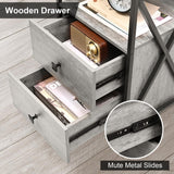 Livofloral LED Nightstand Set 2, Night Stand with Charging Station, Grey Side Table Set of 2 with Wood Drawers, End Tables with USB Ports and Outlets, Bedside Tables for Bedroom, End Table Living Room Livofloral