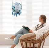 Bimkole Dream Catcher Wolf Diamond Art Hanging Kit for Adult, DIY 5D Diamond Art Painting Window Pendant, Acrylic Crystal Art Hanging Ornament for Wall Home Garden Front Door Decor - 7.8x7.8 Inch Bimkole