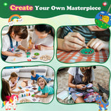 Alotwan Kids Wood Painting Kit Glow in The Dark - Arts and Crafts for Kids Ages 5-12, Easter Crafts Gifts for Girls Boys Birthday, Art Supplies for 5 6 7 8 9 10 11 12 Year Old Alotwan