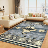 B BENRON Western Rugs for Living Room, Non Slip Rustic Rug for Bedroom Dining Table Kitchen, Washable Aesthetic Area Rugs for Home Decor, 5ft x 7ft, Grey B BENRON