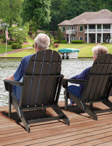 Folding Adirondack Chair - Durable HDPE Poly Lumber All-Weather Resistant, Foldable Oversized Balcony Porch Patio Outdoor Chair for Lawn, Backyard, Deck, Garden, Camping - Easy Installation, Black BUPPLEE