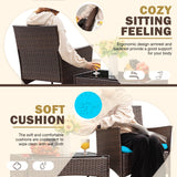 Homall 4 Pieces Patio Rattan Chair Wicker, Outdoor Indoor Use Backyard Porch Garden Poolside Balcony Furniture Sets (Blue) Homall