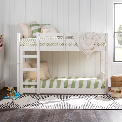 Dante Solid Wood Stackable Twin Bunk Bed in White by Walker Edison - WoodArtSupply