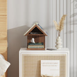 LETUBUYU Floating Bedside Wood Bookshelf, Triangle Book Page Holder, Wooden Simple Bookcase for Bedroom Nightstand Library Office or Wall Decor Storage (Brown LETUBUYU