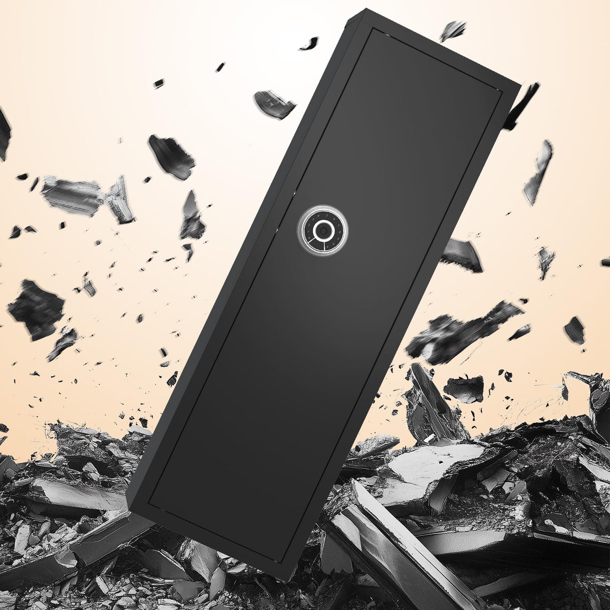 Clickoods 10-12 Gun Safe with Fingerprint Lock - Large Gun Cabinet for Home Rifles and Pistols - Quick Access Heavy Duty Rifle Safe for Home with Adjustable Gun Racks, Handgun Pockets, Hooks Clickoods