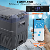 VEVOR NLS45, 12 Volt Car Refrigerator Fridge, 32 L Dual Zone Portable Freezer, -4℉-68℉ Adjustable Range, 12/24V DC and 100-240V AC Compressor Cooler for Outdoor, Camping, RV, Bule and grey VEVOR