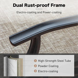 SUNSHINE VALLEY 9 Pieces Patio Dining Set for 8, Outdoor Dining Set with Teslin Fabric High Back Swivel Chairs & Black Metal Extendable Table, Outdoor Table and Chairs Set for Deck Backyare Garden SUNSHINE VALLEY